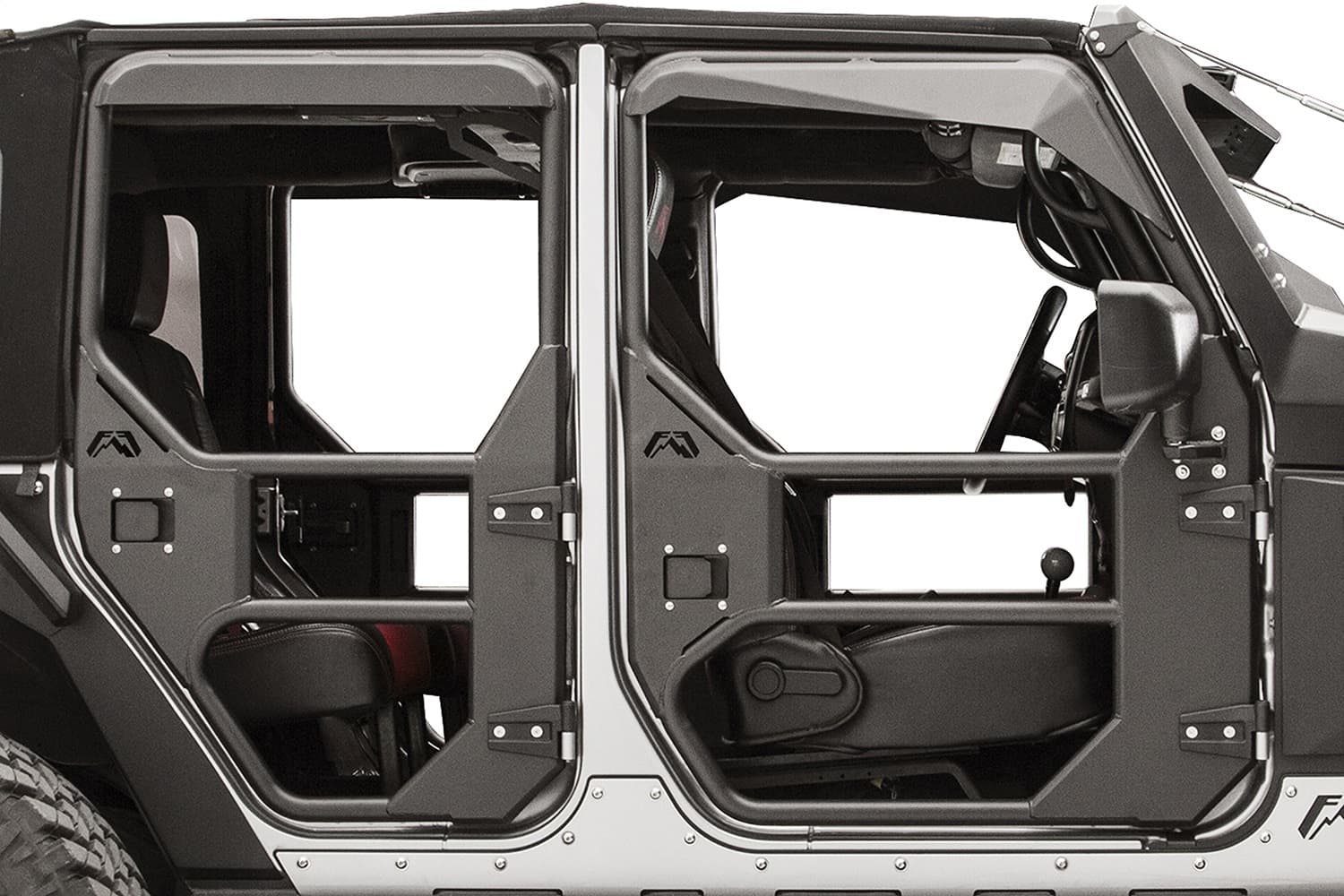 Full Tube Doors; Single Stage Black Powder Coat; Front; Height 4 in.; Width 35 in.; Length 44 in.; product image