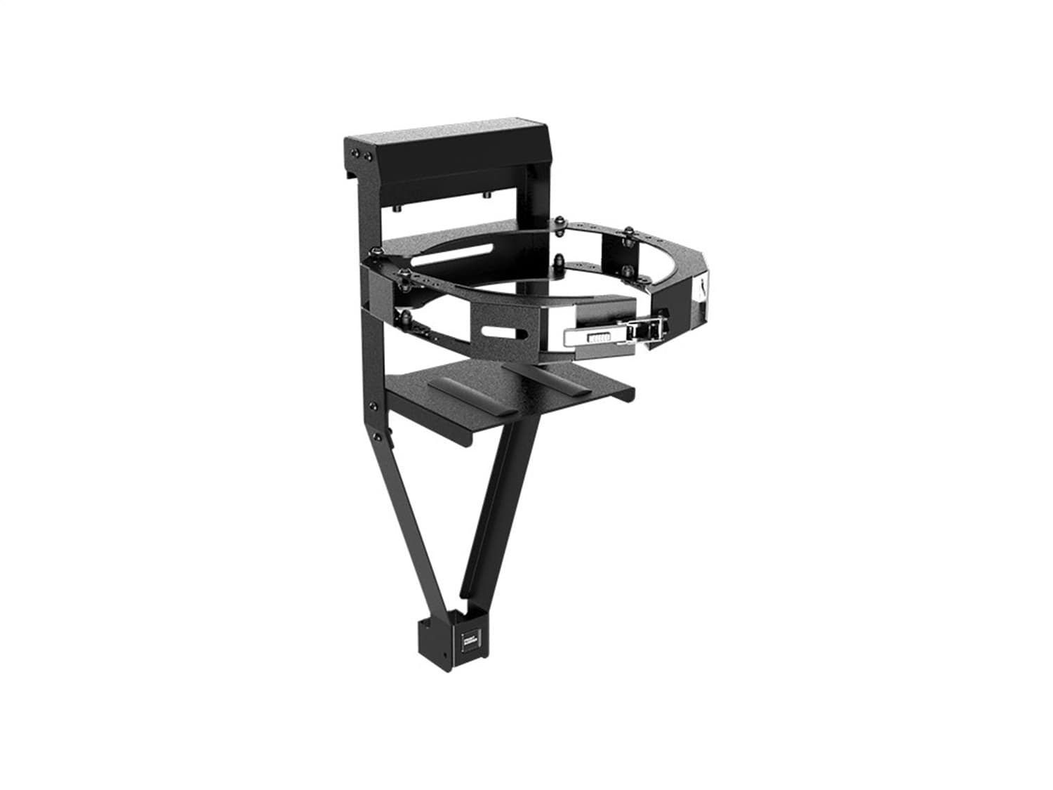 Gas/Propane Bottle Holder; Incl. Gas Bottle Frame; Base Plate; Adjustable Gas Bottle Clamp; Black Powder Coated; product image