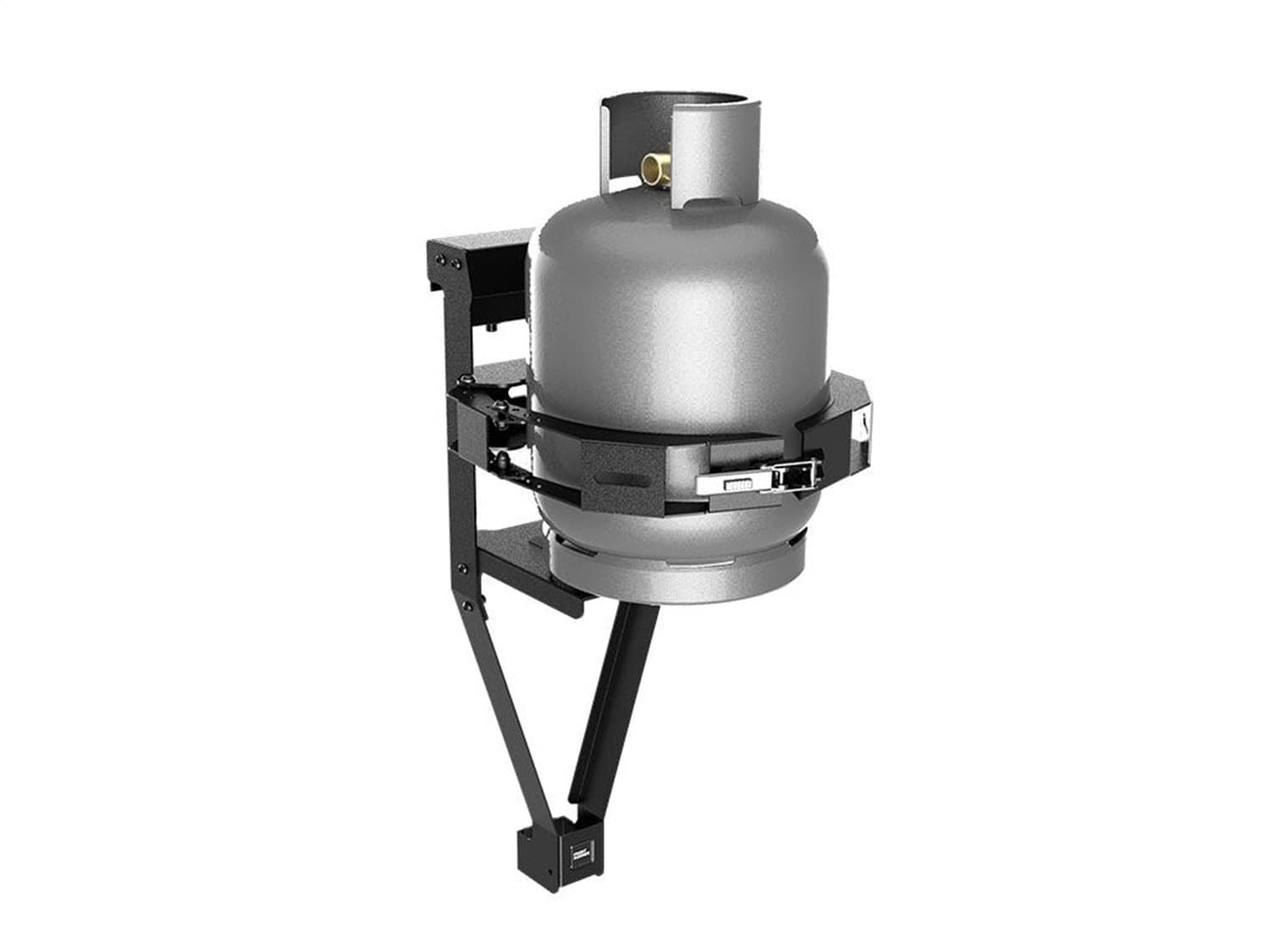 Gas/Propane Bottle Holder; Incl. Gas Bottle Frame; Base Plate; Adjustable Gas Bottle Clamp; Black Powder Coated; product image
