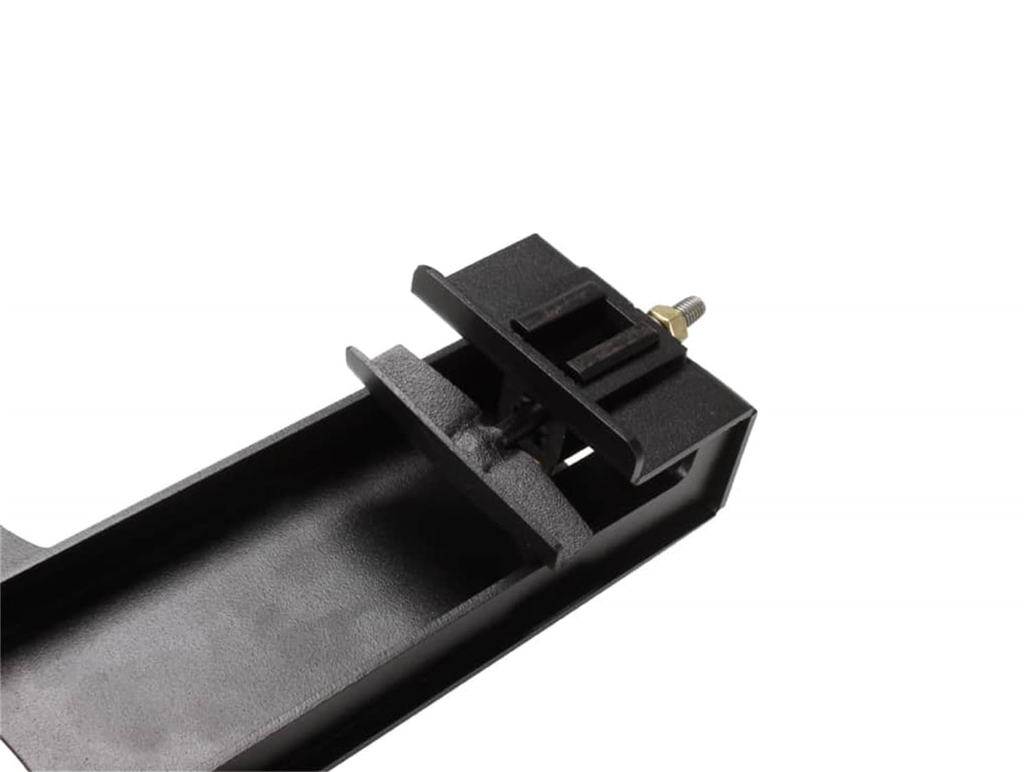 Side Mount Jerry Can Holder; Incl. Installation Hardware; Fitting Instruction; Black Powder-Coated; High Strength Steel; 9.1 in. L x 15.2 in. W x 28 in. H; product image