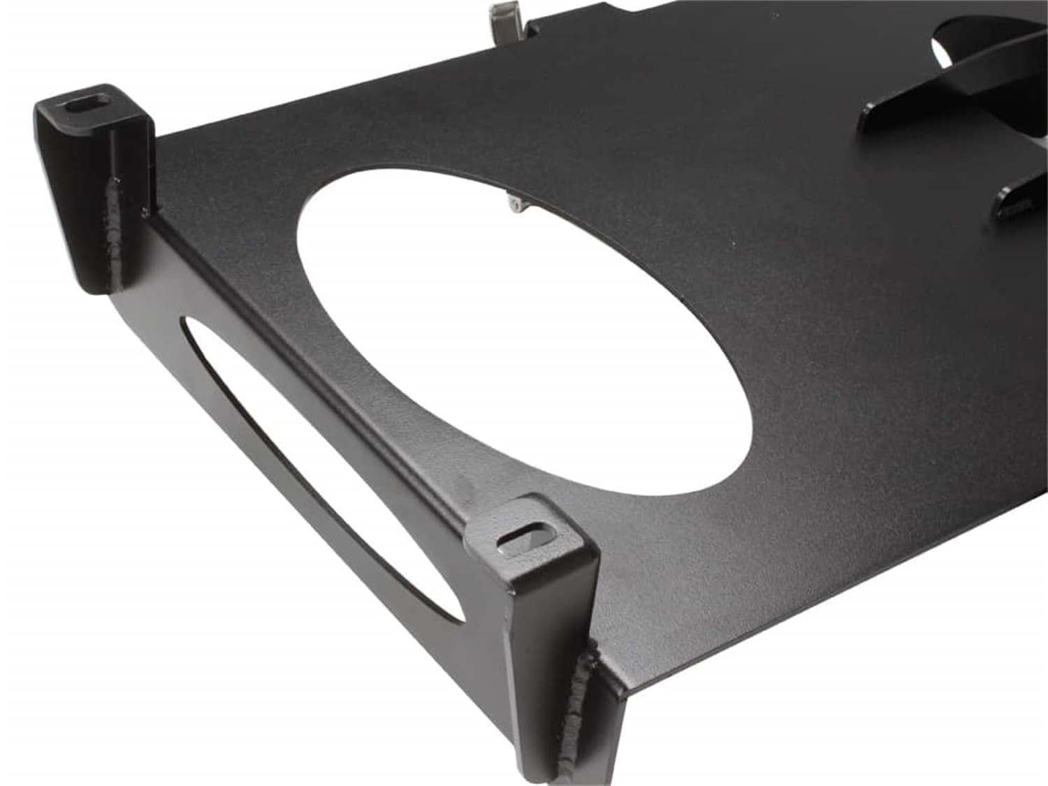 Side Mount Jerry Can Holder; Incl. Installation Hardware; Fitting Instruction; Black Powder-Coated; High Strength Steel; 9.1 in. L x 15.2 in. W x 28 in. H; product image