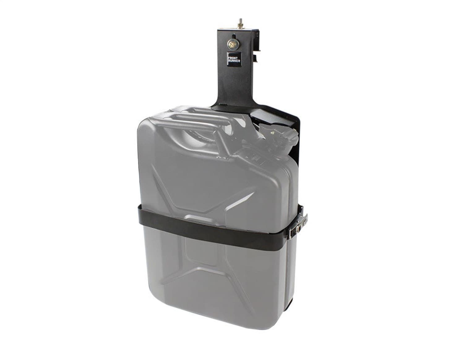 Side Mount Jerry Can Holder; Incl. Installation Hardware; Fitting Instruction; Black Powder-Coated; High Strength Steel; 9.1 in. L x 15.2 in. W x 28 in. H; product image