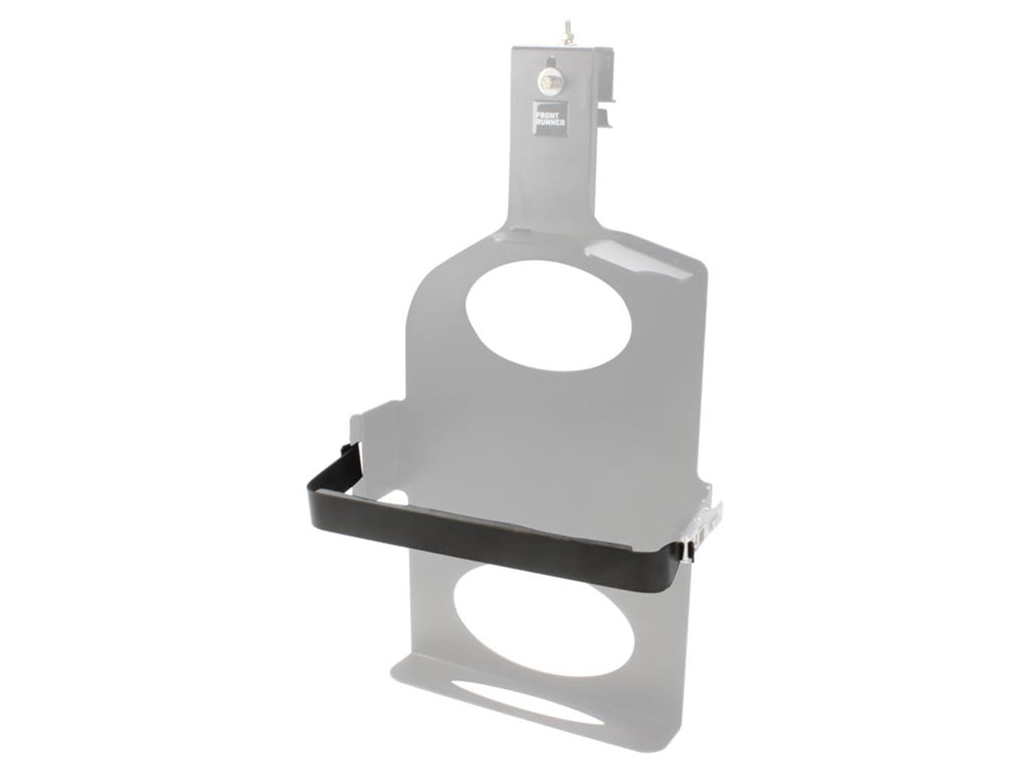 Front Runner Side Mount Jerry Can Holder Spare Strap; Black Powder-Coated; High Strength Steel; 15.2 in. L x 1.5 in. W x 4.4 in. H;