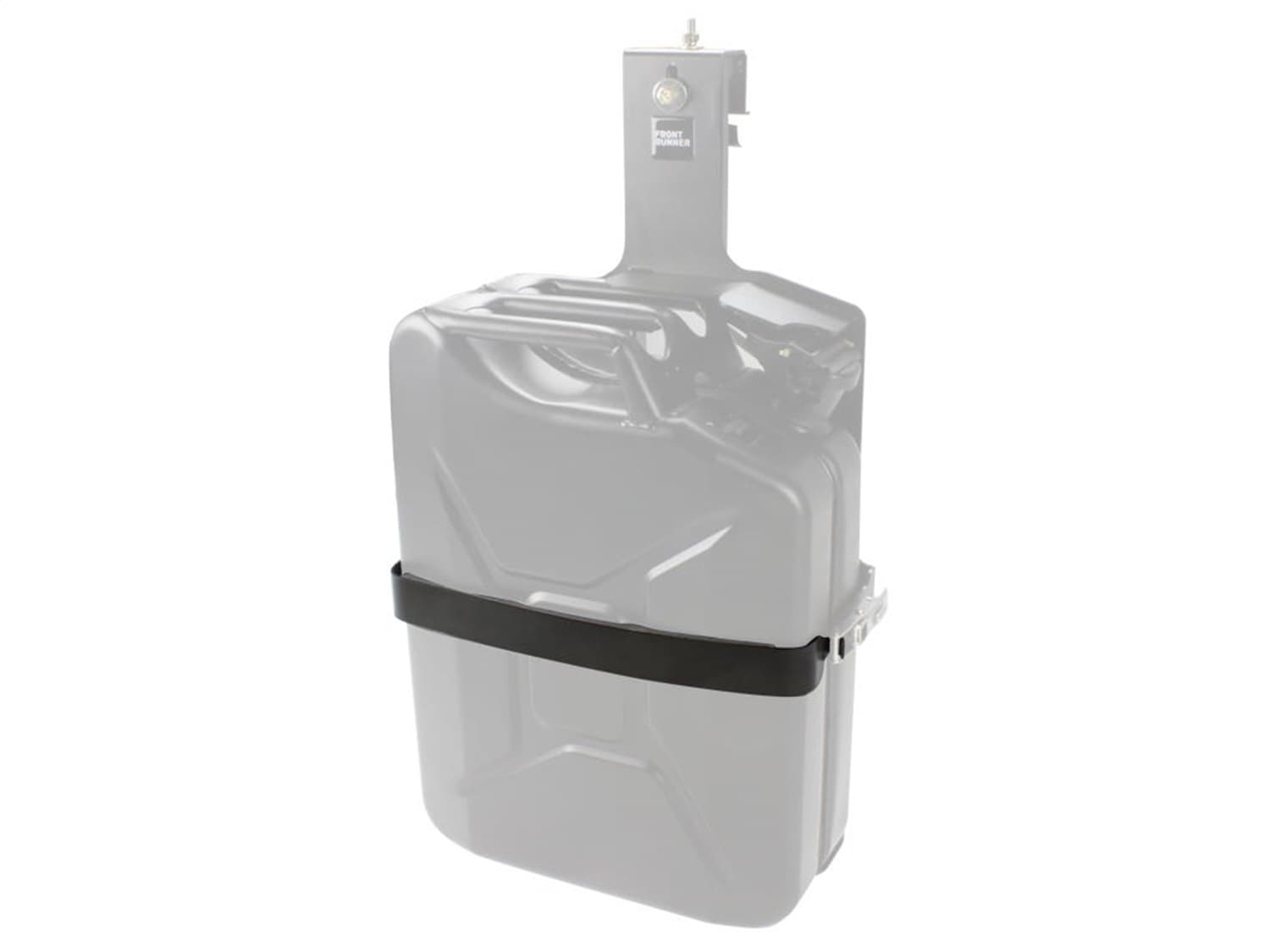 Side Mount Jerry Can Holder Spare Strap; Black Powder-Coated; High Strength Steel; 15.2 in. L x 1.5 in. W x 4.4 in. H; product image