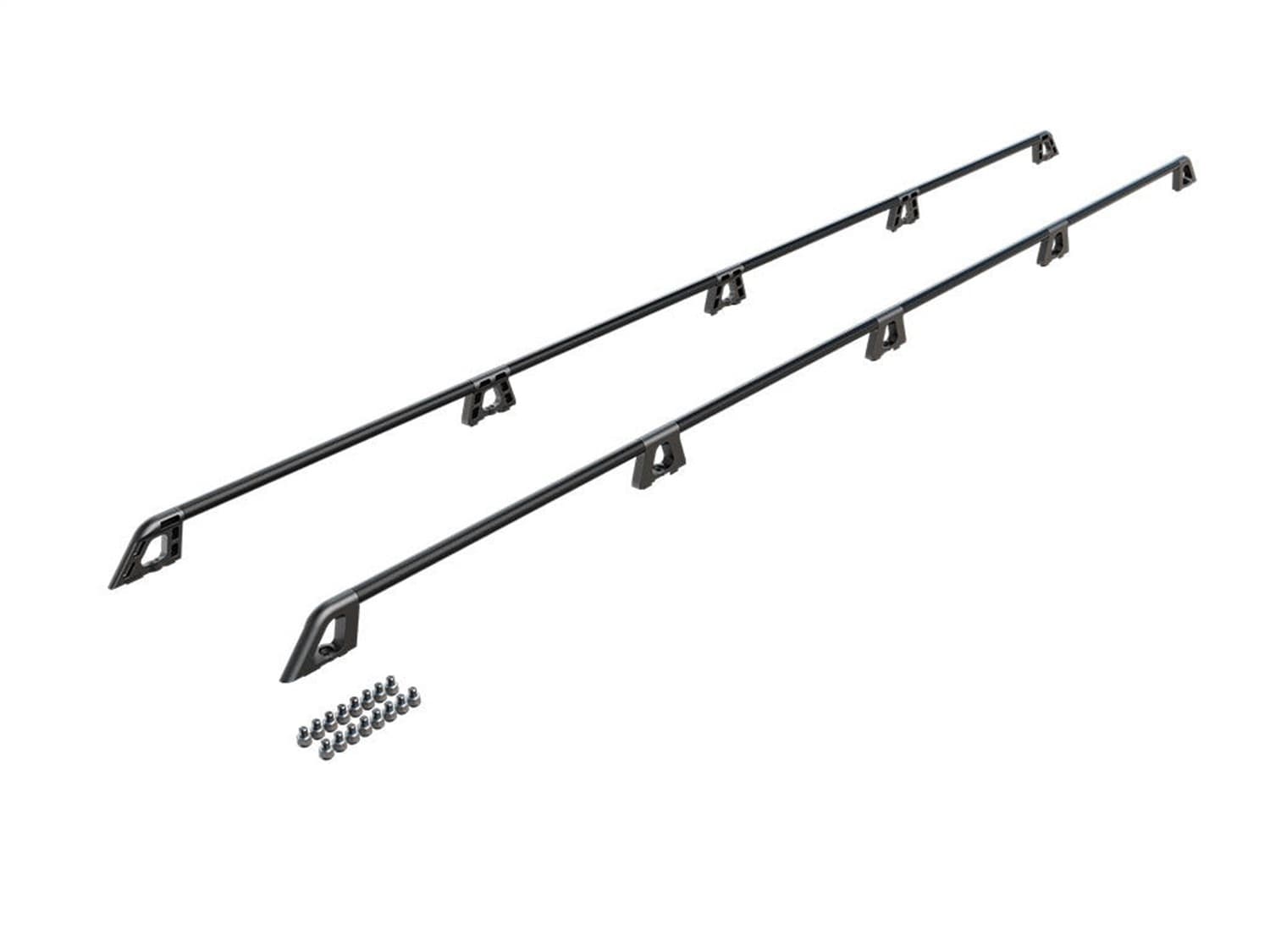 Slimpro Van Rack Kit; 2367mm Length; Incl. 8x Tubular Rails; 2 Cast LH/RH Drop Downs; 6 Mid-Joints; Installation Hardware; product image