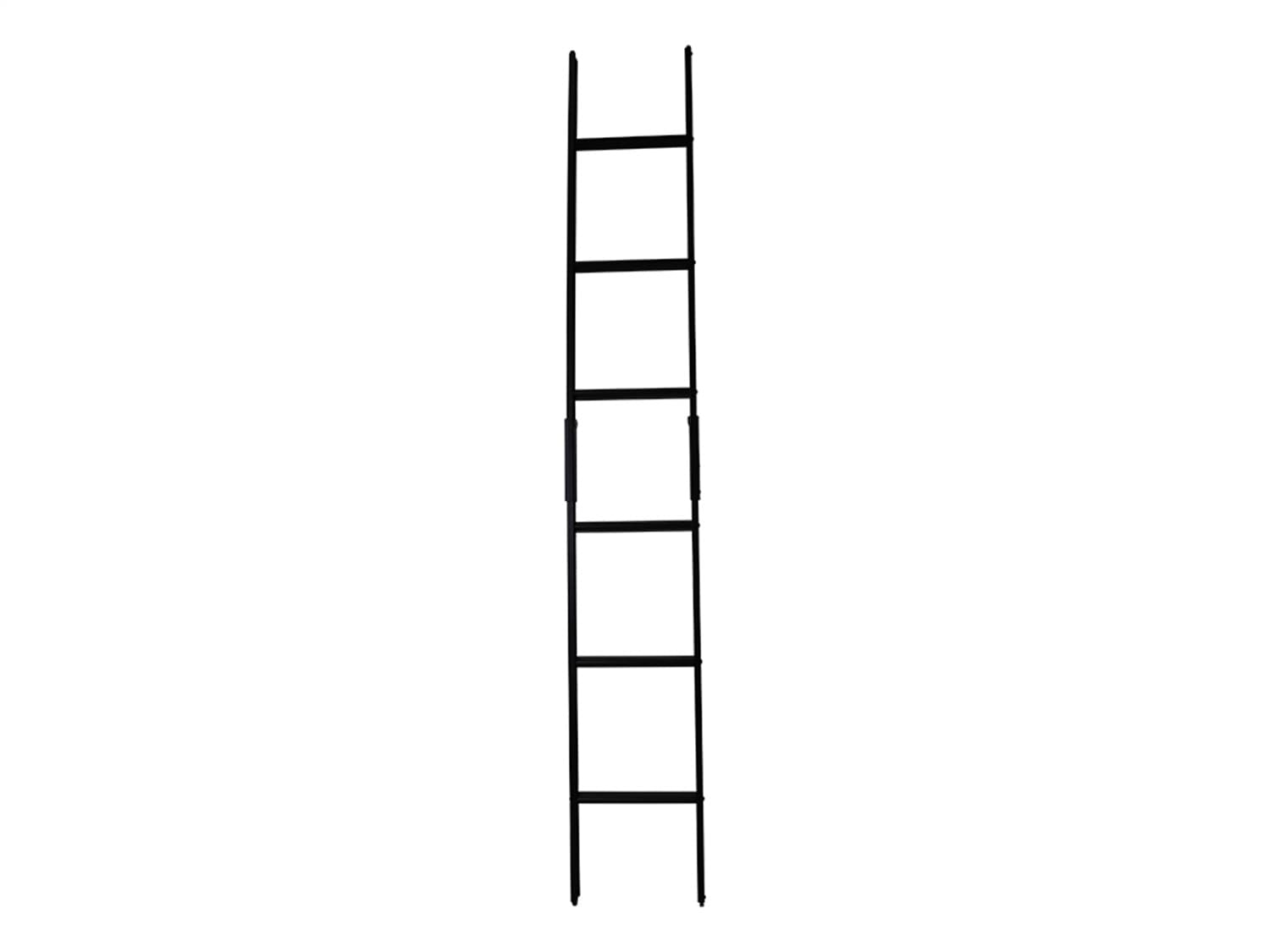 Ladder; 6 Step Rack Ladder; Black Powder Coated; Aluminum; Dimensions In-Use 14.1 in. W x 2 in. D x 86.6 in. H; Storage Dimension 14.1 in. W x 3.9 in D x 47.4 H; product image