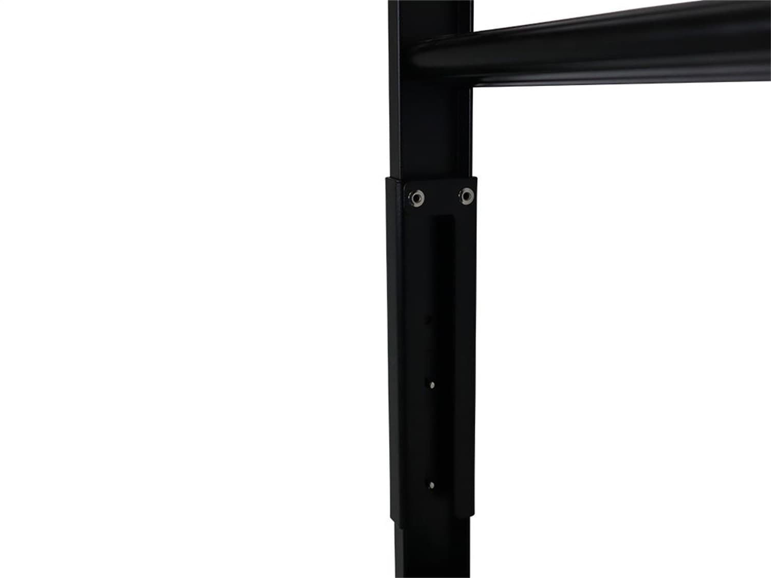 Ladder; 6 Step Rack Ladder; Black Powder Coated; Aluminum; Dimensions In-Use 14.1 in. W x 2 in. D x 86.6 in. H; Storage Dimension 14.1 in. W x 3.9 in D x 47.4 H; product image