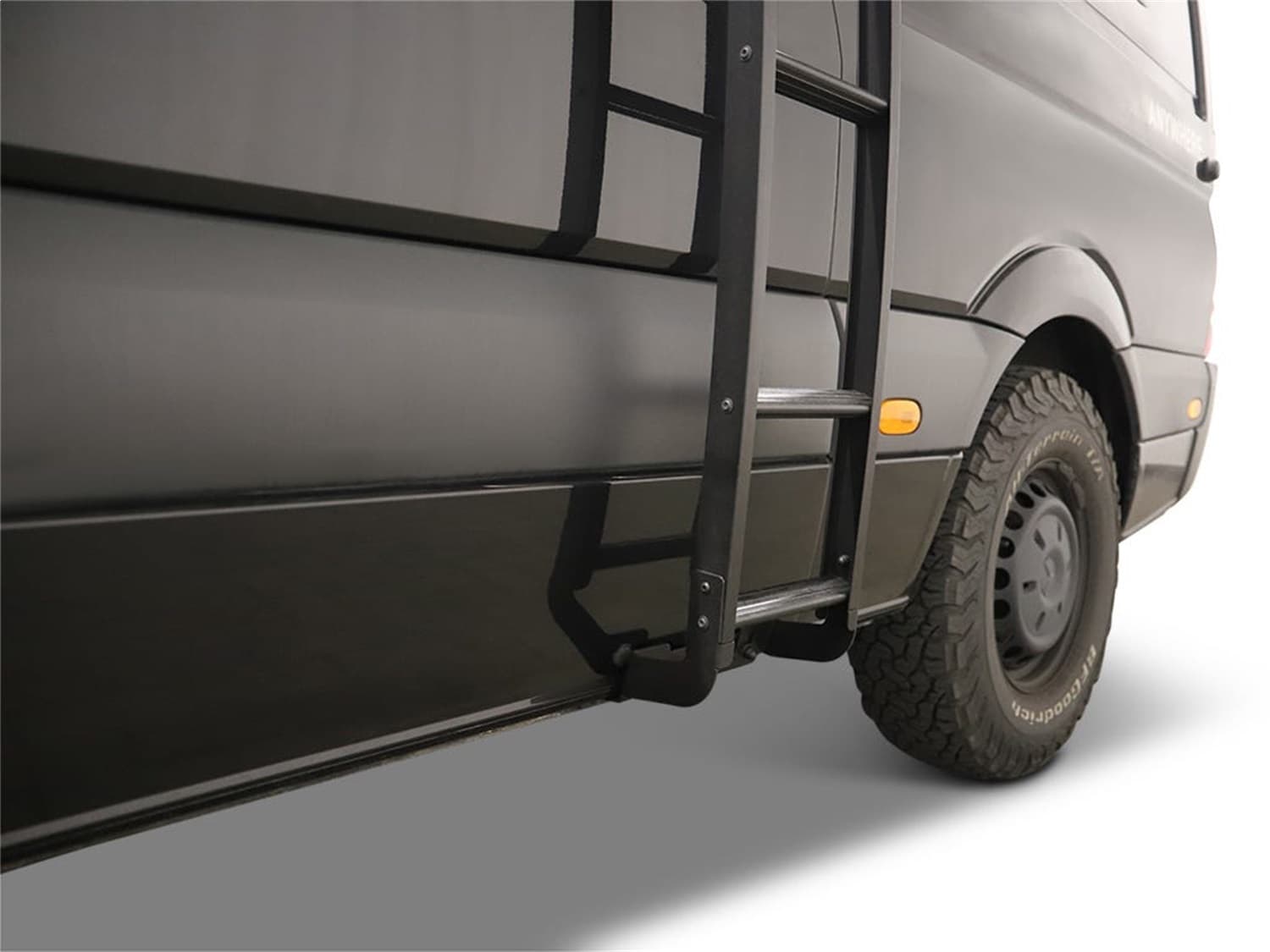 Slimpro Van Rack Ladder; For 2007-2023 Mercedes-Benz Sprinter 2nd Gen 906 L1\/SWB/2nd Gen 906 L2\/MWB/2nd Gen 906 L3+L4\/LWB/3rd Gen 907\/910 L1\/SWB/3rd Gen 907\/910 L2\/MWB; product image