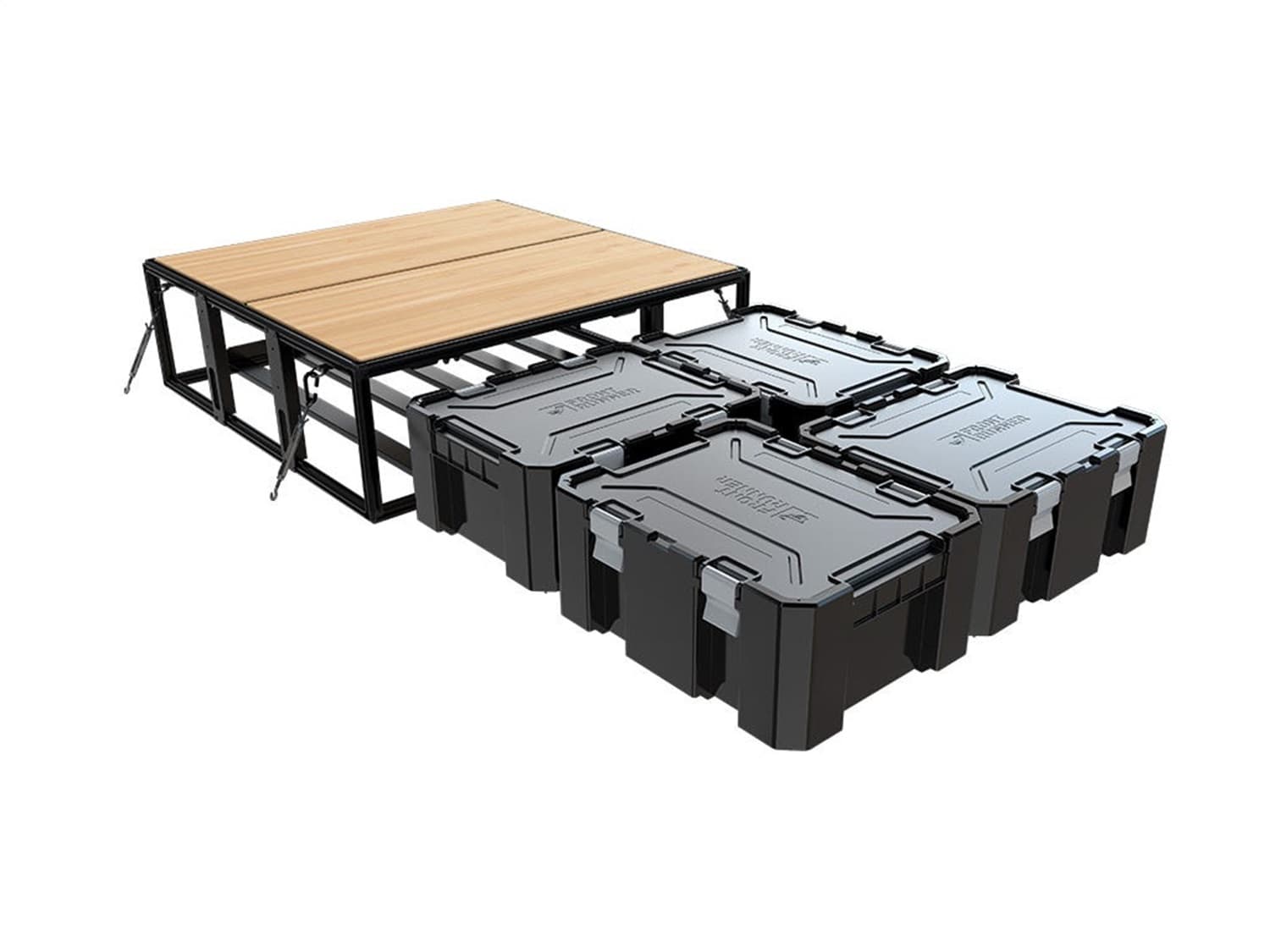Front Runner Wolf Pack Pro Storage System; Incl. 4 Wolf Pack Pro Boxes; Asymmetric;