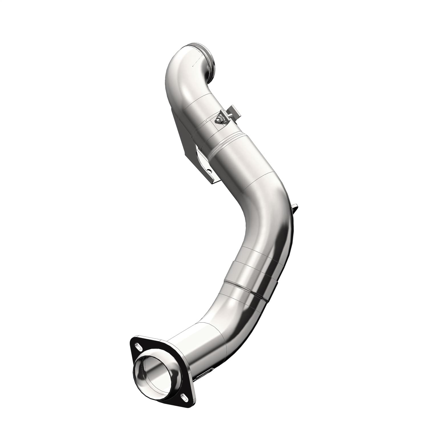 Armor Plus Smokers™ Turbo Down Pipe Stack Exhaust System; 4 in. Diameter; 36 in. Tall; Incl. 2 PN[1610] Stacks; Angle Cut; T304 Stainless Steel; Polished; product image