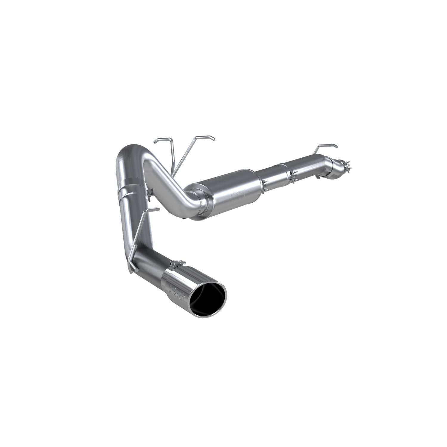 Armor Lite Resonator Back Exhaust System; 4 in.; Incl. Ext. Pipe/Muffler/Tailpipe/Hardware/5.0 in. OD Tip; Single Side Exit; Aluminized; product image