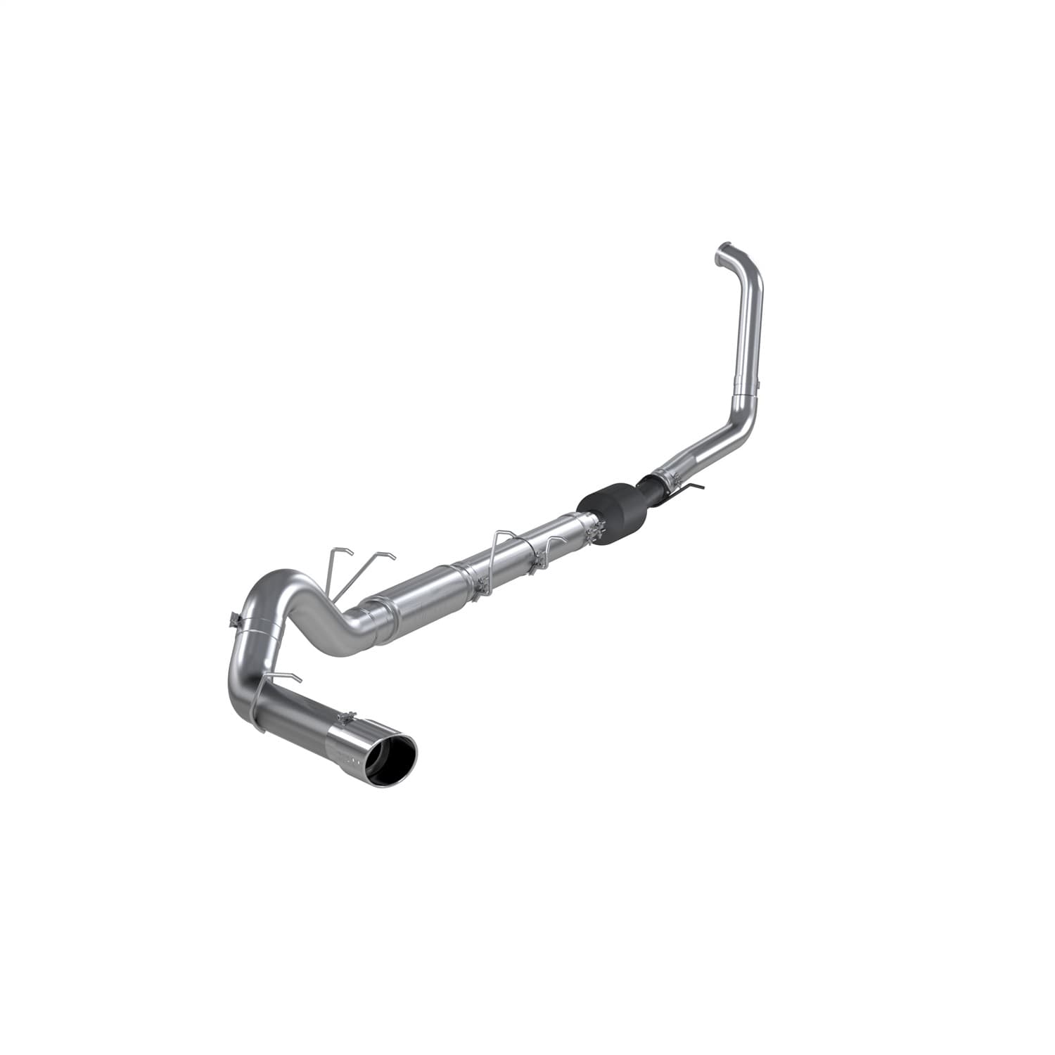 Armor Lite Turbo Back Exhaust System; 5 in.; Incl. 3.5 in. Turbo Down Pipe/Mid Pipe/Adapter/Ext. Pipes/Muffler/Over Axle Pipe/6 in. OD Tip; Single Side Exit; Aluminized; product image