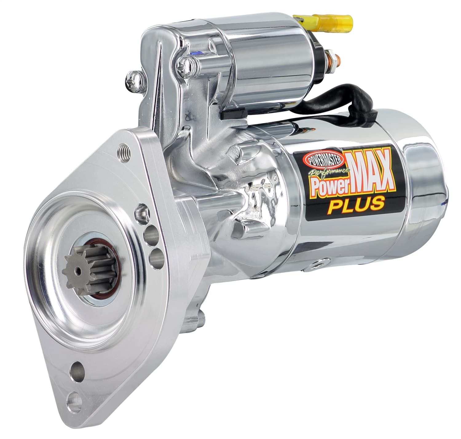 Power Master PowerMax Plus Starter; 16:1 Compression Ratio; 3.7:1 Gear Reduction; Billet Black/Chrome;