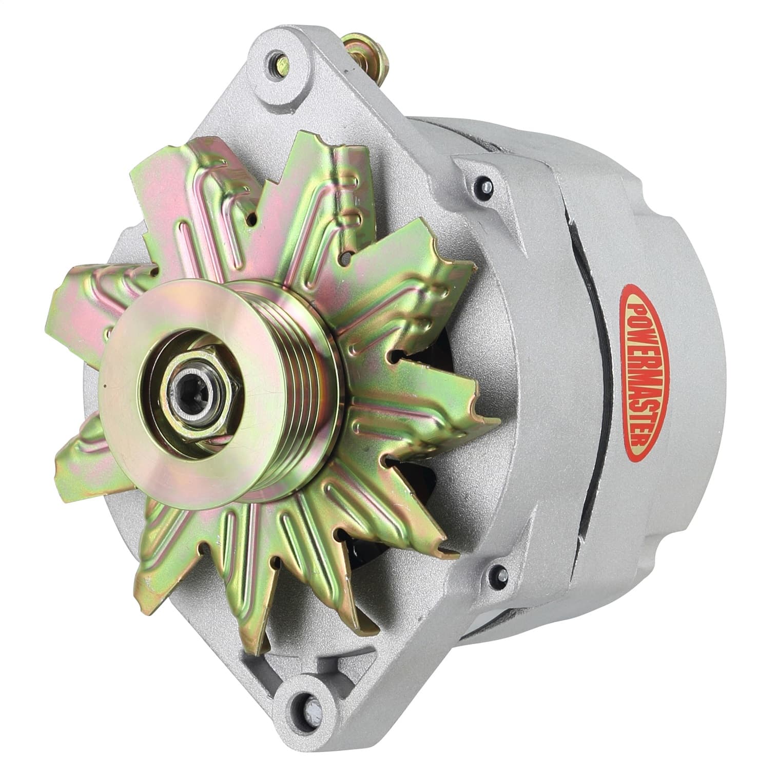 Power Master Alternator; Jeep Upgrade; 1 in. Spool Motorola Replacement; 150 Amp; 100 Idle; 6 Groove Pulley; 1 Wire; Natural;