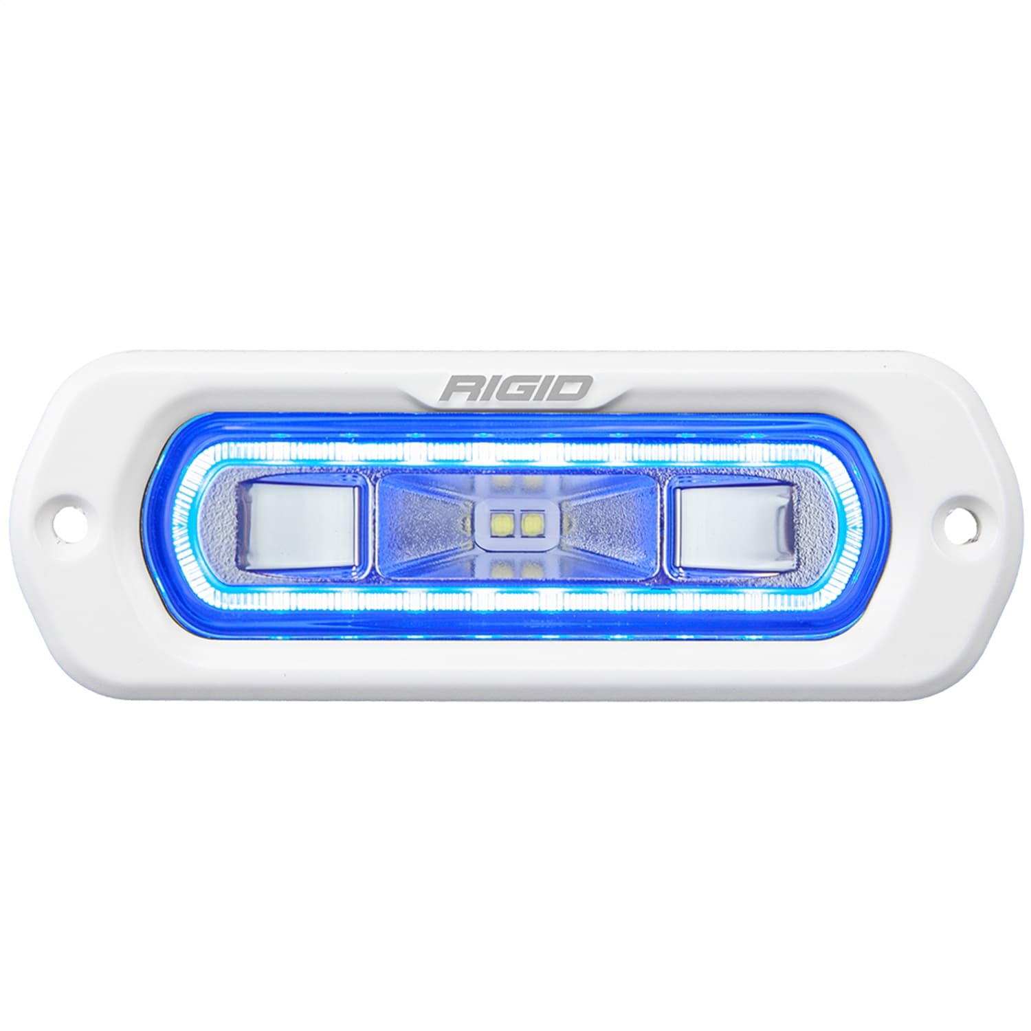 RIGID Industries SR-L Series Marine Spreader Pod 2 Wire Flush Mount White Housing With Blue Halo product image