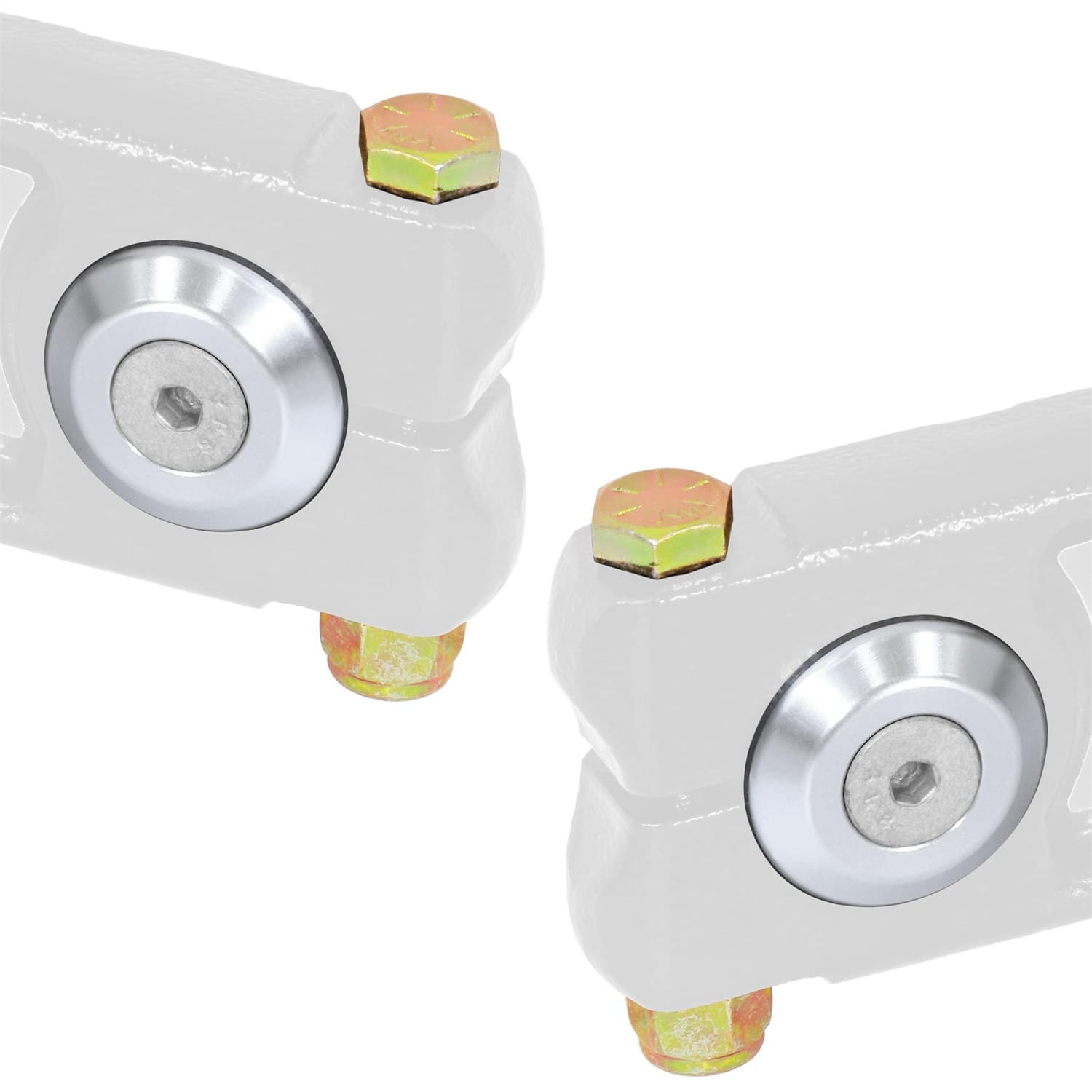 Antirock® Sway Bar Arm Hardware Kit; Incl. 2 Clear Anodized/Tapered Aluminum Washers/Flat Head Allen Bolts/0.375 in.-24 Arm Pinch Bolts/Nuts; product image