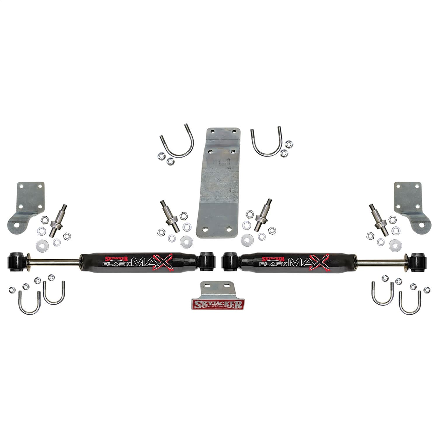 Steering Stabilizer Dual Kit Incl. Black Max Steering Dampners Brackets Hardware For Use w/HD Tie Rod PN JK717TR Or Other Aftermarket Tie Rod Using 1.75 Inch OD Black Skyjacker product image