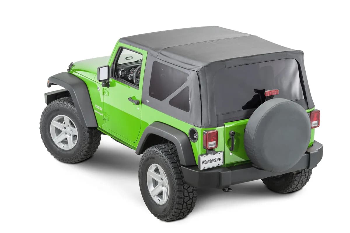 Full Hardware Top Tinted Glass For 07-18 Jeep JK Wrangler 2 Dr Black Diamond MasterTop