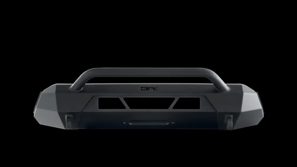 HiLine Front Winch Bumper; 3/16 in. Plate And 1/4 in. Winch Mount; 20 in. Dual Row LED;