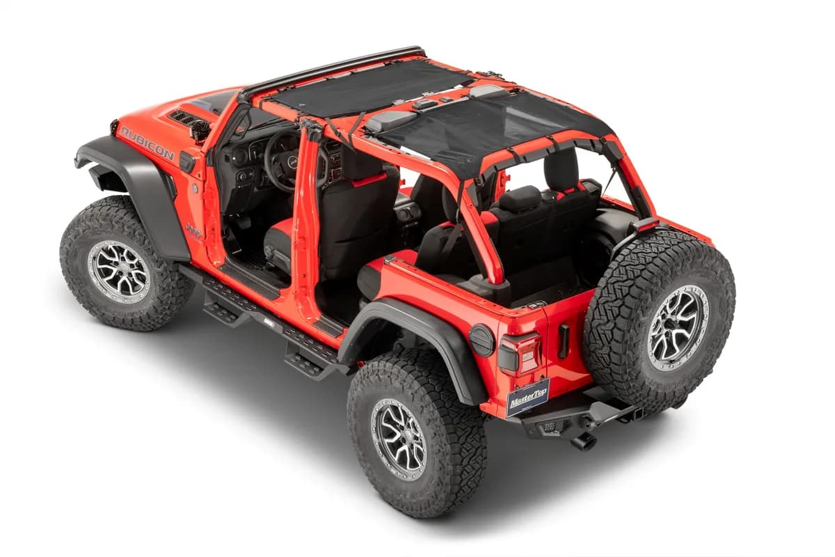 ShadeMaker Freedom Mesh Bimini Top Plus 18-Present JLU Jeep Wrangler 4 Dr Black MasterTop