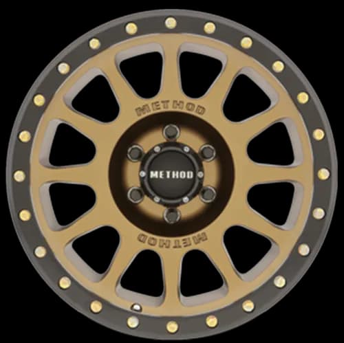 Aluminum Wheels 18x9 NV MR305 Bolt Pattern 6 On 139.7 Offset 0 Lip Size 1.34 Method Bronze BRZ Black Street Loc Method