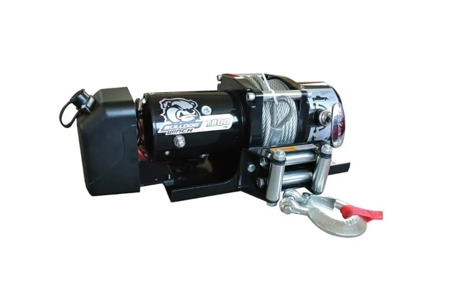 7,800 LB Trailer Winch 47.5 Foot Wire Rope Roller Fairlead Mount Plate Low Profile Bulldog Winch