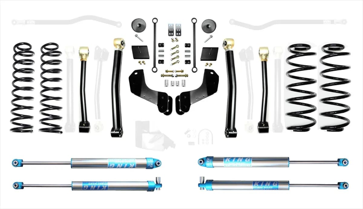 EVO Mfg JL 2.5 Diesel Enforcer Overland Lift Stage 3 With EVO Spec King 2.0 Shocks 2018-2020 Jeep Wrangler JL Jlu Diesel