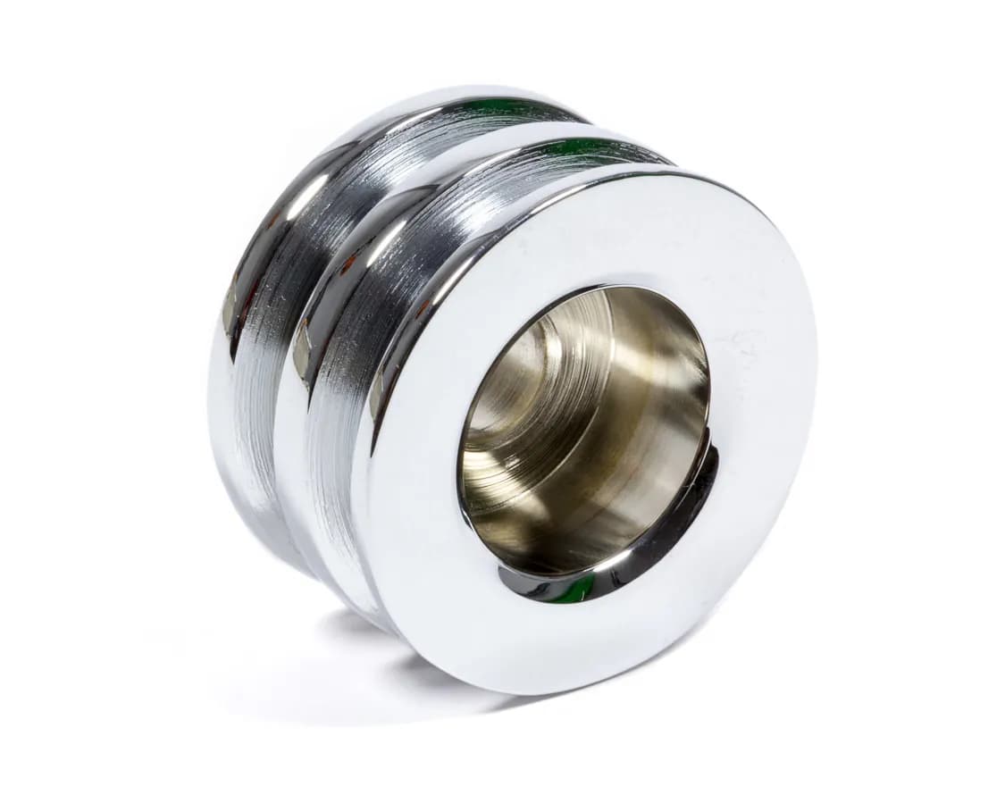 Alternator Pulley; Double V-Belt; 3/8 in. x 2 5/8 in. OD; Chrome;