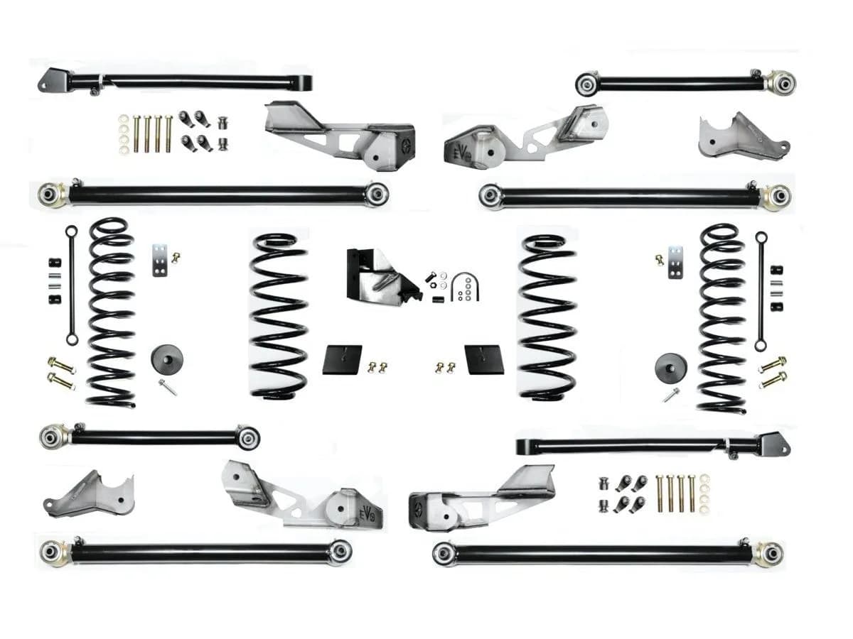 2.5 Inch Lift Diesel High Clearance Long Arm Jeep Wrangler Jlu Suspension System For ( 4 Door Only ) - Dom Tube / King 2.0" Shocks / Front / Rear Track Bars