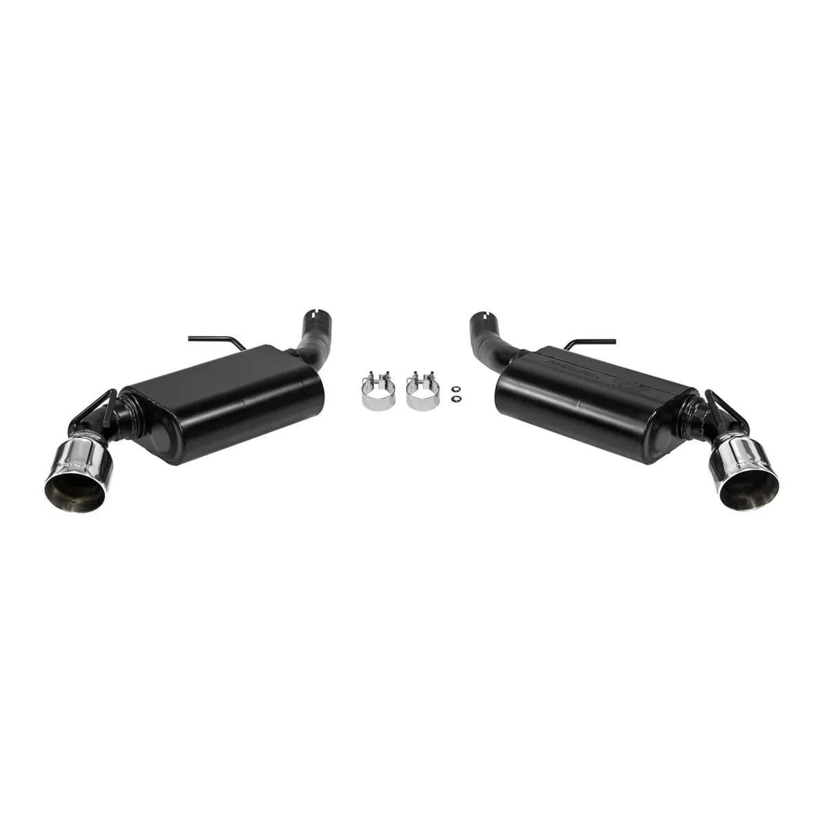 2016 Chevrolet Camaro LT, 3.6L, V6, Axle-back, Tuned Resonator Mufflers, Mandrel Bent 2.5in. 16g Tubing, 4in. Polished Stainless Tips, DOR, American Thunder, 409S Stainless Steel, Except W/ Performance Exhaust Option (Quad Tip)