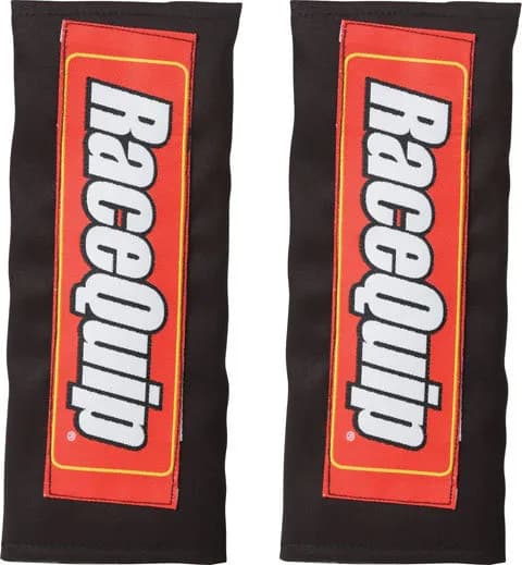 Auto Racing Harness Pads Slip Over 2 Inch or 3 Inch Shoulder Belts; Sold as Pair; Black