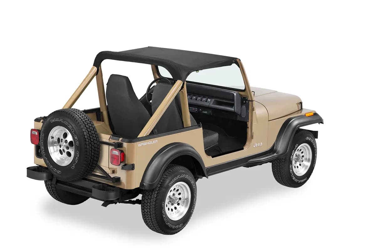 Jeep Bikini Top Strapless Standard Targa Style Bikini Top For Jeep Wrangler1992-1995 Wrangler YJ Black Denim Bestop