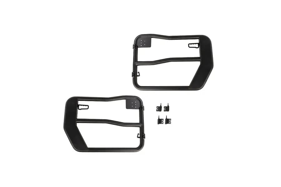 Rugged Ridge Front Fortis Tube Doors, Black - JK