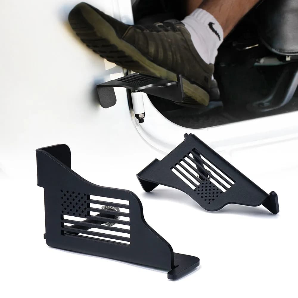 Xprite Steel Foot Pegs with U.S. Flag for 2007-2018 Jeep Wrangler JK