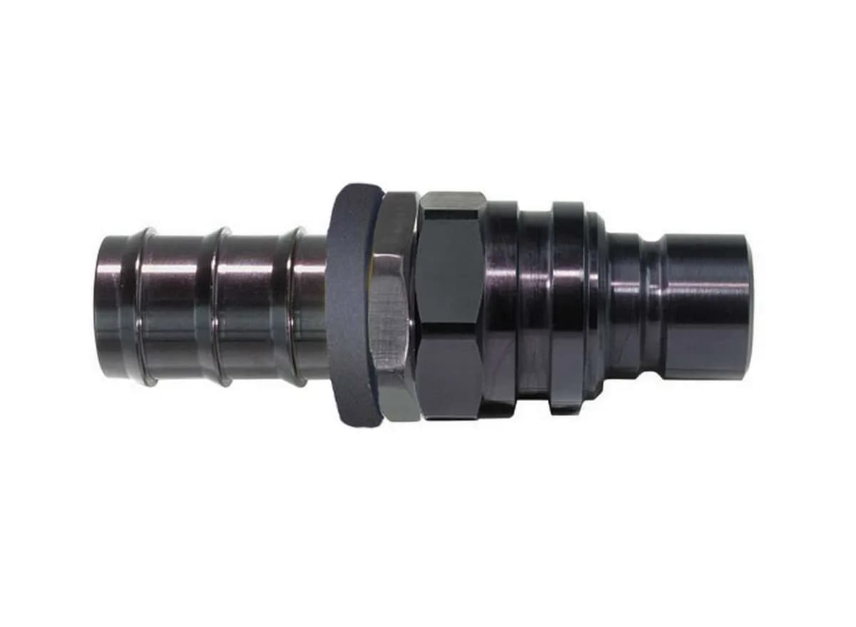 6AN Straight Push Lock Valved Quick Connect BLK