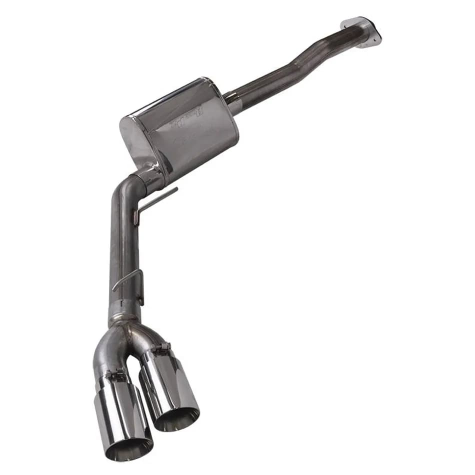 F150 Cat Back Exhaust System For 15-20 Ford F150 Split Rear Dual Exit 3 Inch Intermediate And 3 Inch Tail Pipe 4.5 Inch Tip Muffler Incl Hardware Incl Polished Tip Incl Pypes Exhaust