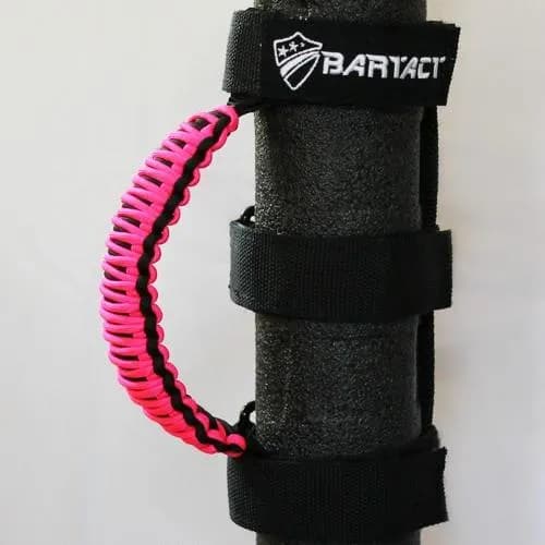 Paracord Grab Handles Universal Pair Black/Hot Pink Bartact