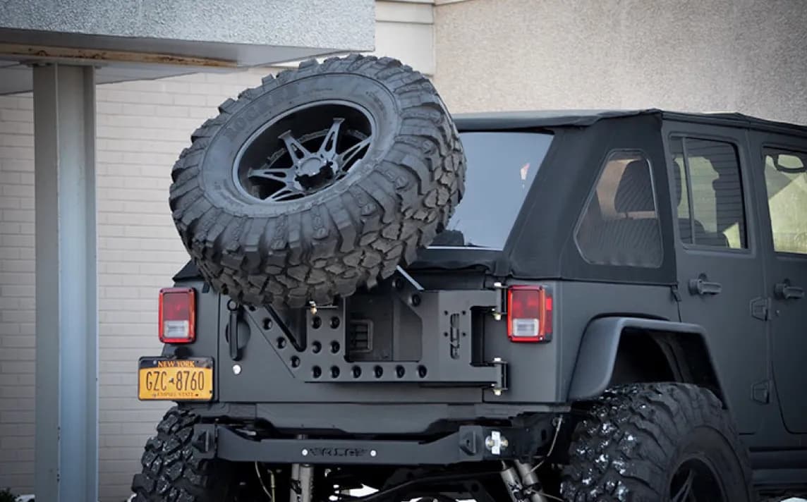 Steinjäger Wheels and Tires Wrangler JK 2007-2018 Tire Carrier Add-On Slant Back for Ace Tire Carriers