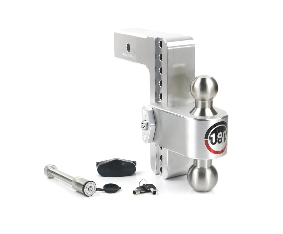 180 Hitch Stainless Steel 8in Drop Hitch With 2.5in Shank (10k/18.5k Grwr) Withws05 Keyed Alike
