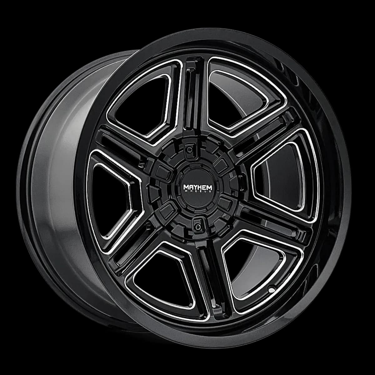 Mayhem Offroad Wheels Hermosa 8113 BM 20x10 Milled Black -25 Off Set 5 Lug 4.52 BSM 87 Bore Cast Aluminum