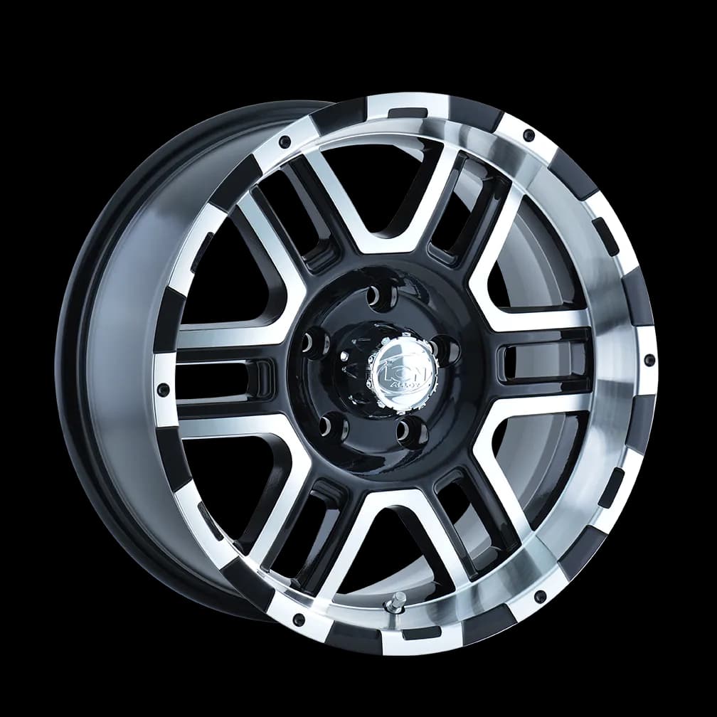 Cast Aluminum Wheels 179 BK 18x9 Machined Face Black 6 On 139.7 Bolt Pattern 12 Offset ION Wheels