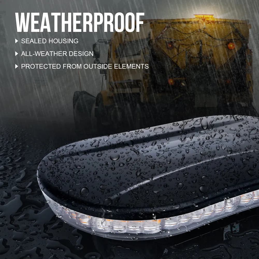 Amber LED Rooftop Strobe Light with Magnetic Base | Delta Series