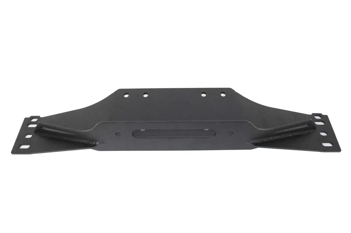 Jeep TJ Winch Plate Steel 97-06 Wrangler TJ Black Textured Powdercoat Piranha Series Fishbone Offroad