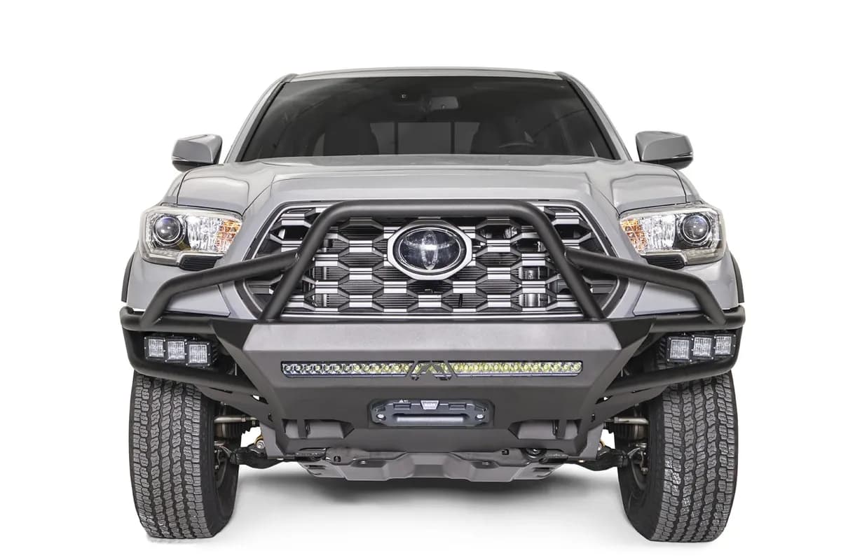 Vengeance Winch Front Bumper; w/High Pre-Runner Guard; 2 Stage Matte Black Powder Coat;