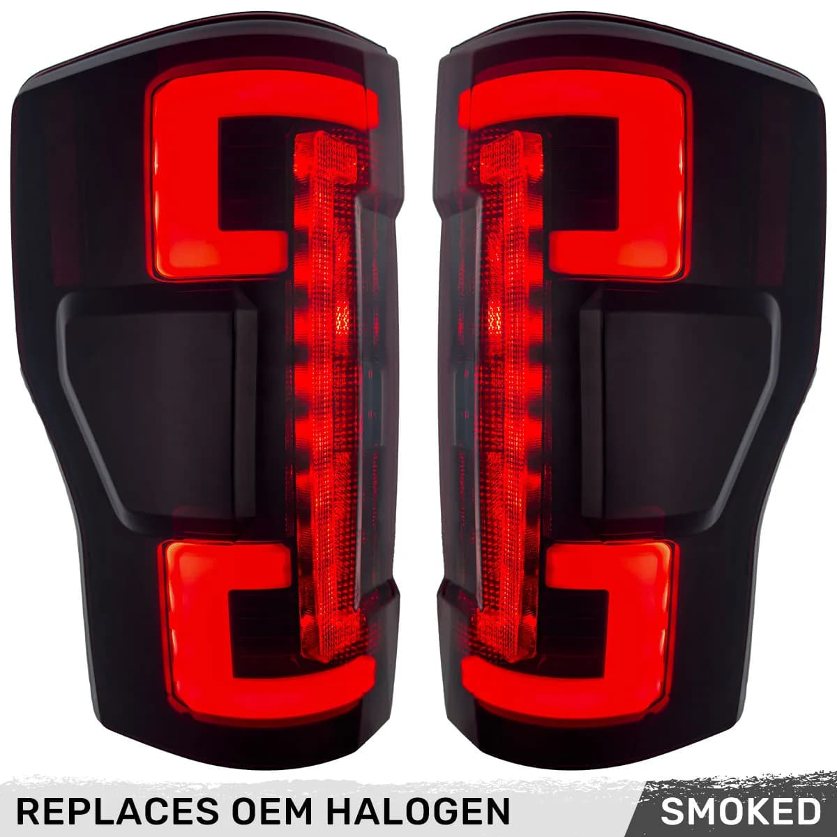 Ford Superduty F250 350 450 550 20-22 Replaces OEM Halogen Style Tail Lights Both With Without Blis Blind Spot Warning System Oled Tail Lights - Smoked Lens