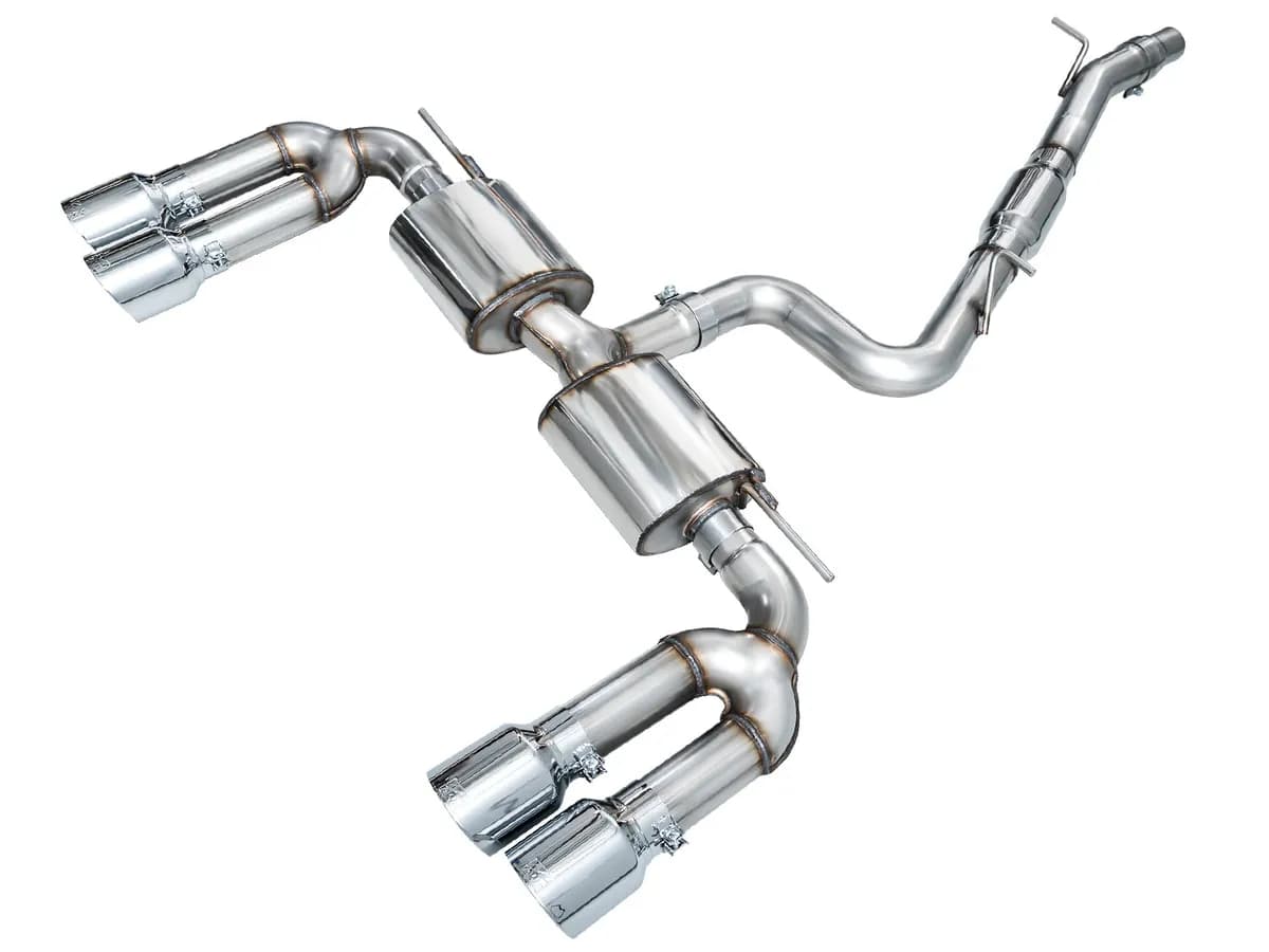 AWE Touring Edition Exhaust for Audi 8Y S3 - Chrome Silver Tips