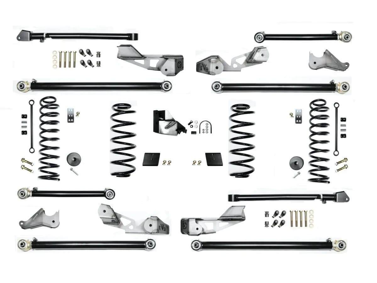 2.5 Inch Heavy Duty Gas/392 High Clearance Long Arm Jeep Wrangler Jlu Suspension System With HD Springs (4 Door Only) - Dom Tube / no Shocks / Front / Rear Track Bars