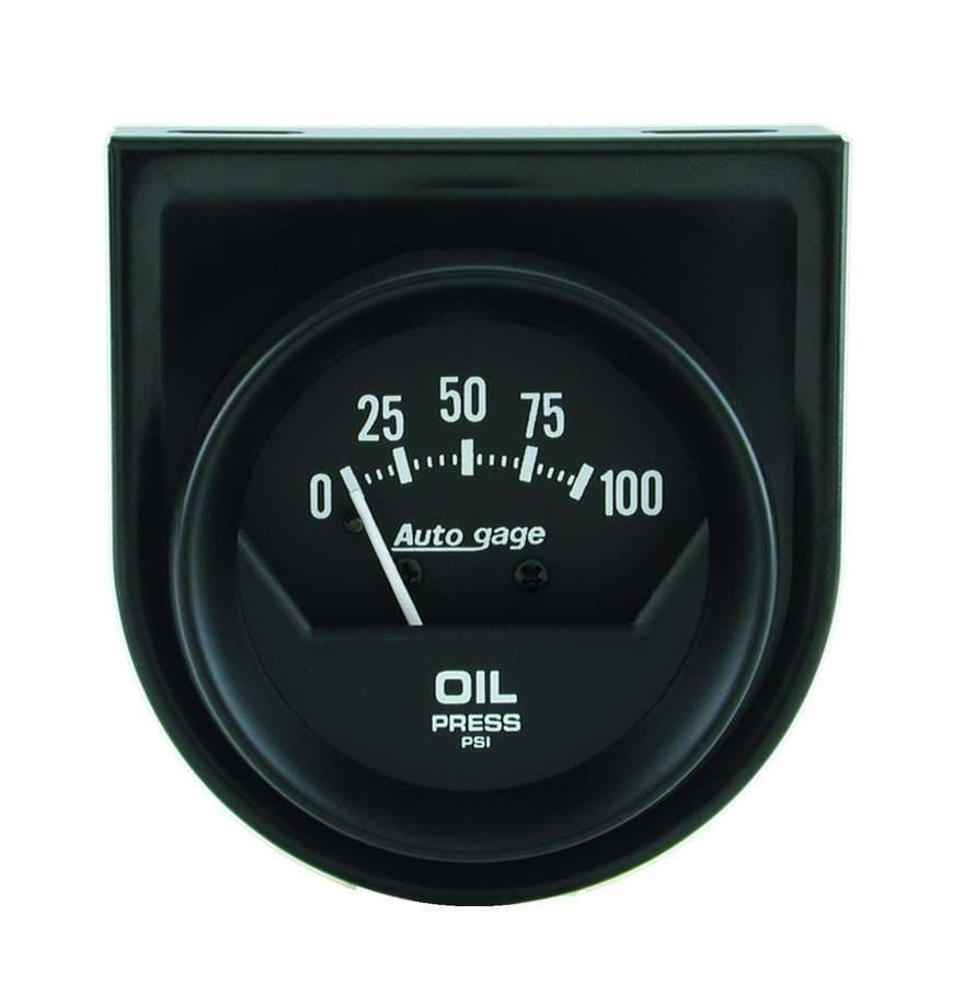 AutoMeter Gauge Console, Oil Press, 2", 100psi, Mech, Short Sweep, Black, AutoGage