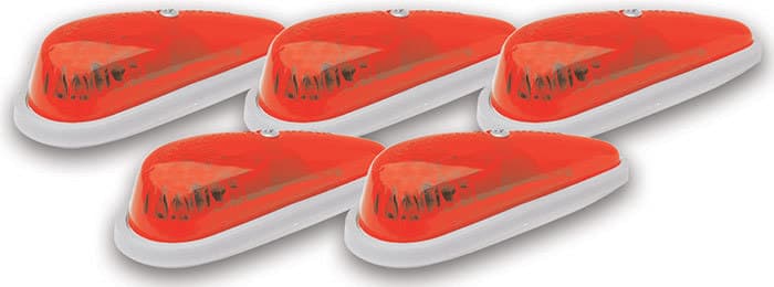 Pacer Performance Hi-Five Cab Roof Lights Red Teardrop