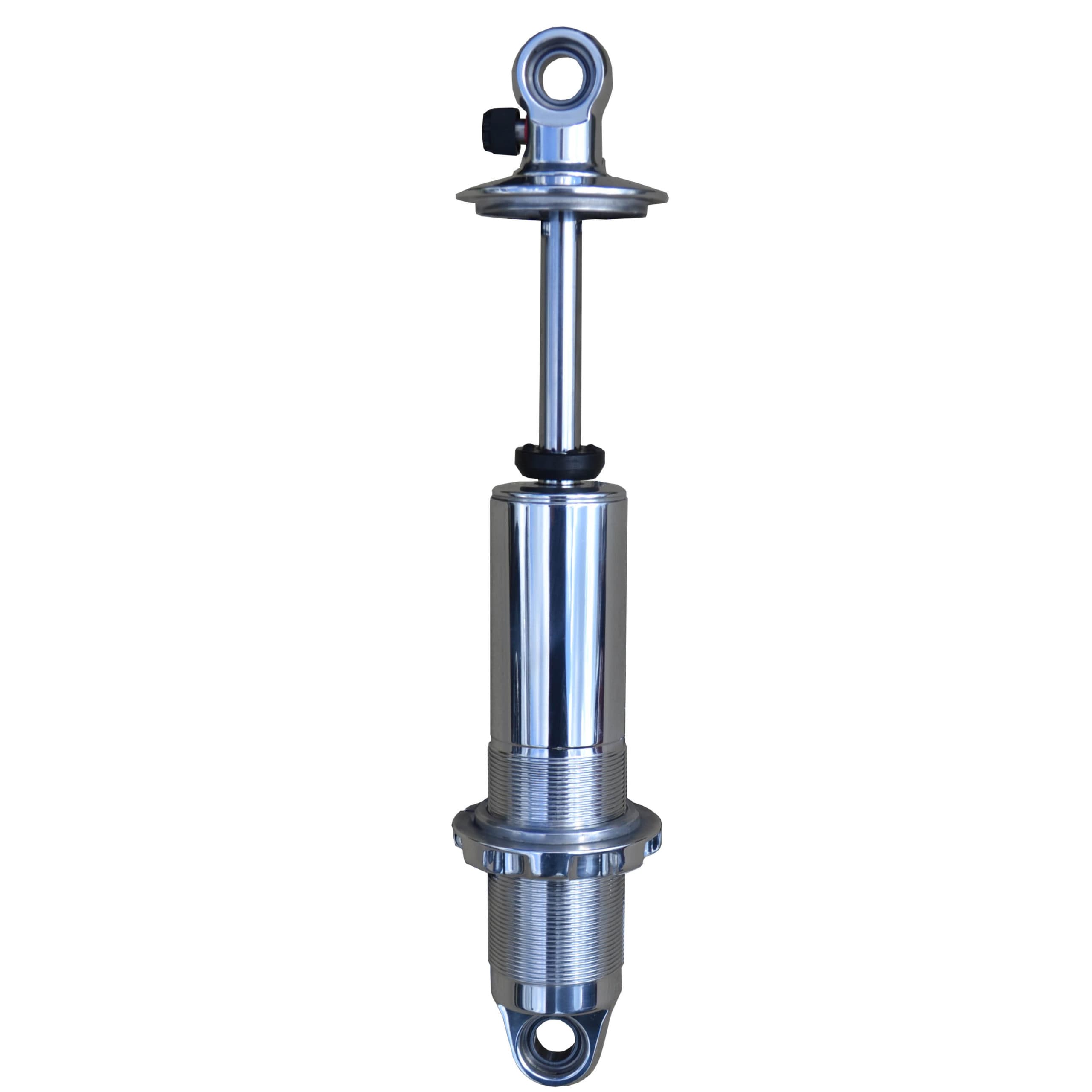 Ridetech Polished HQ Coil-Over Shock W/ 6.3 Inch Stroke And 2 Inch Stud Mount Universal 1 Rebound Adjustable Shock Spring Mounts Delrin Spring Washers And Bearing Spacers 1/2 Inch And 5/8 Inch 12.6 Inch X 18.9 Inch W/ A 15.5 -16.25 Inch Ride Height Ridetech